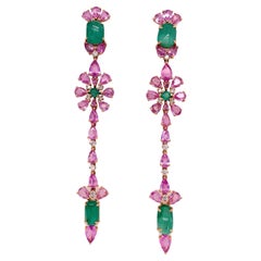 Ruchi New York Emerald & Pink Sapphire Earrings