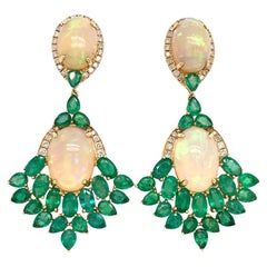 Ruchi New York Ethiopian Opal and Emerald Earrings