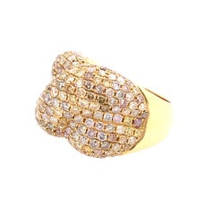 RUCHI Fancy Diamond Black Rhodium Cocktail Knot Ring