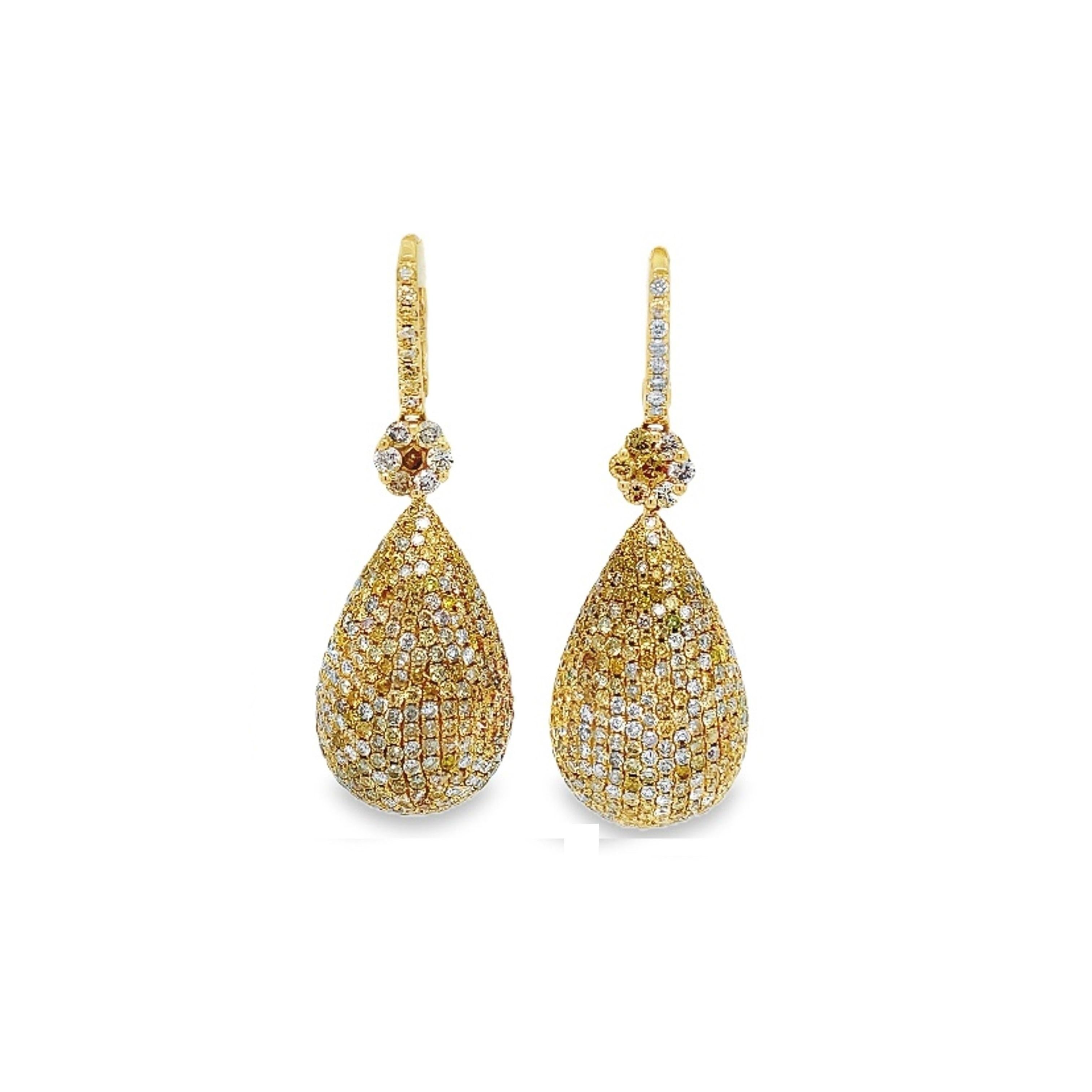 Contemporary Ruchi New York Fancy Diamond Earrings For Sale