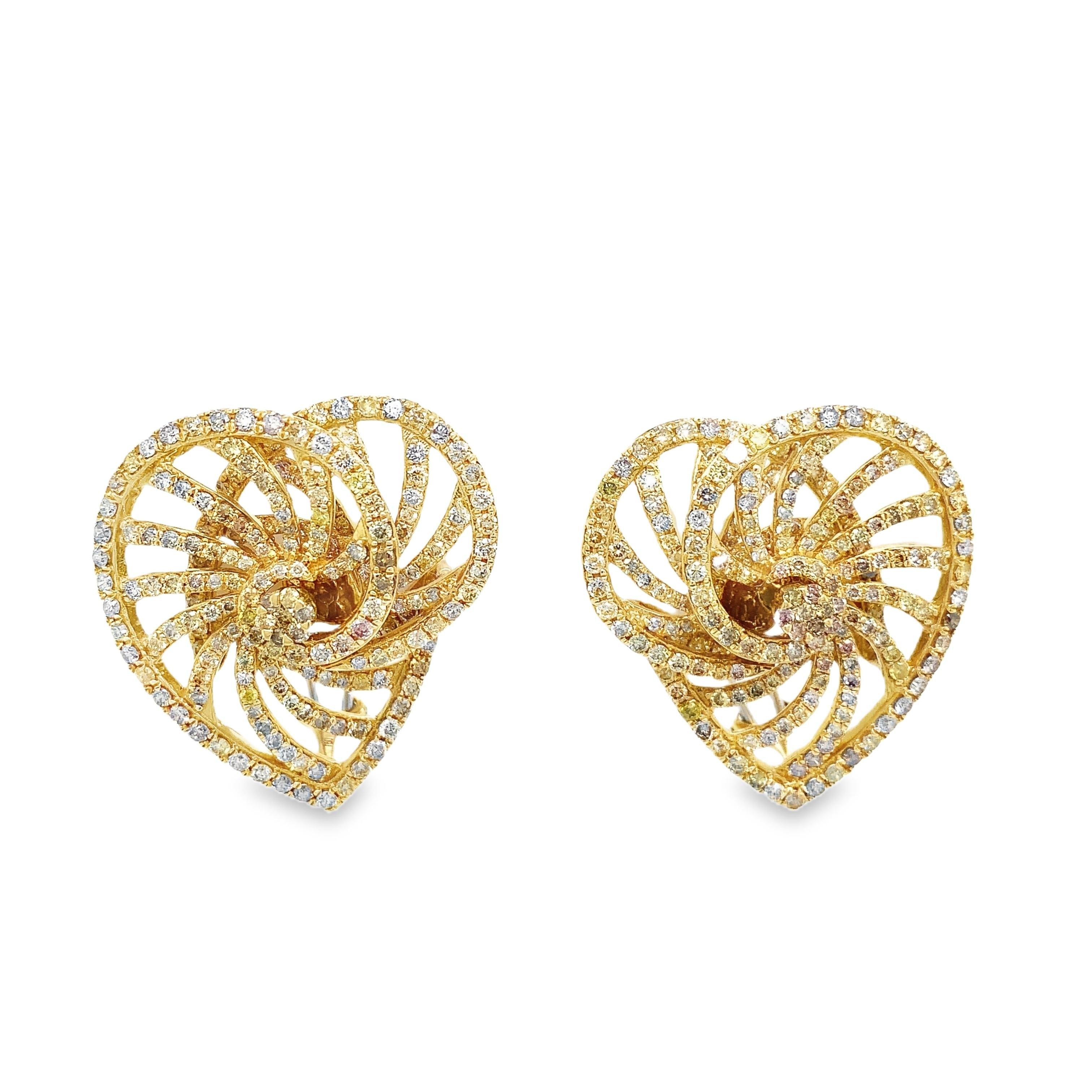 Contemporary Ruchi New York Fancy Diamond Earrings For Sale