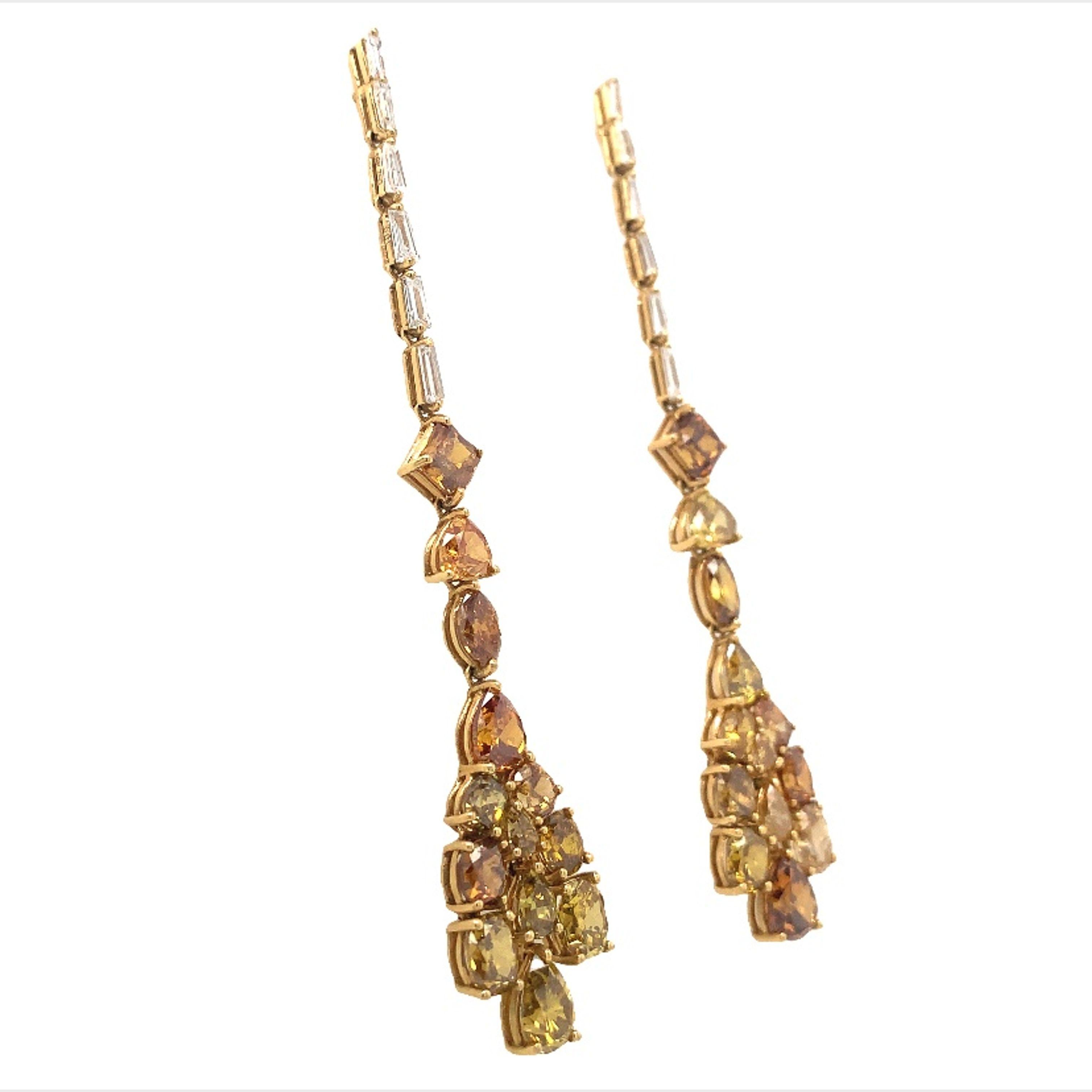 Pendientes de diamantes fantasía Corte mixto