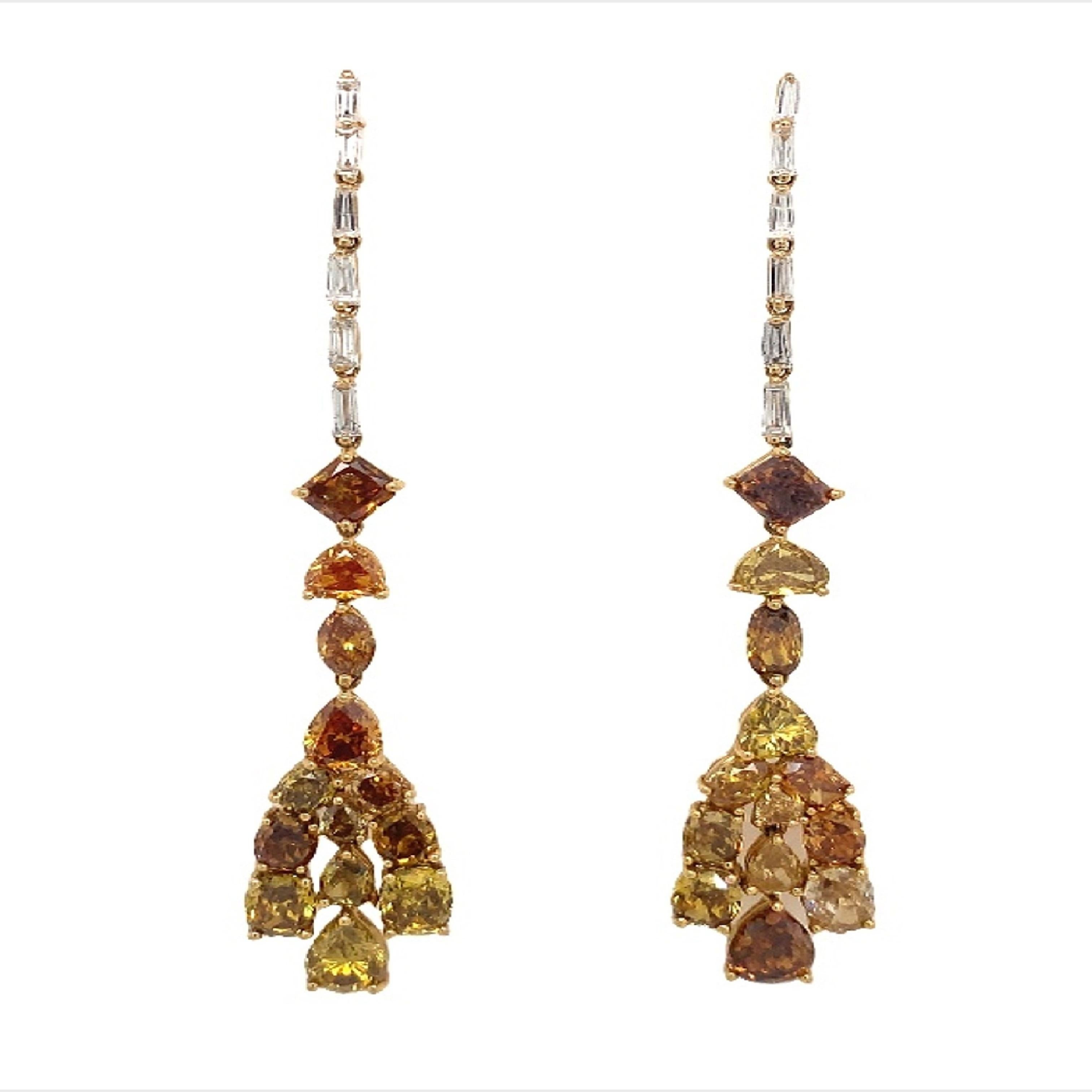 Pendientes de diamantes fantasía en Nuevo Estado en New York, NY
