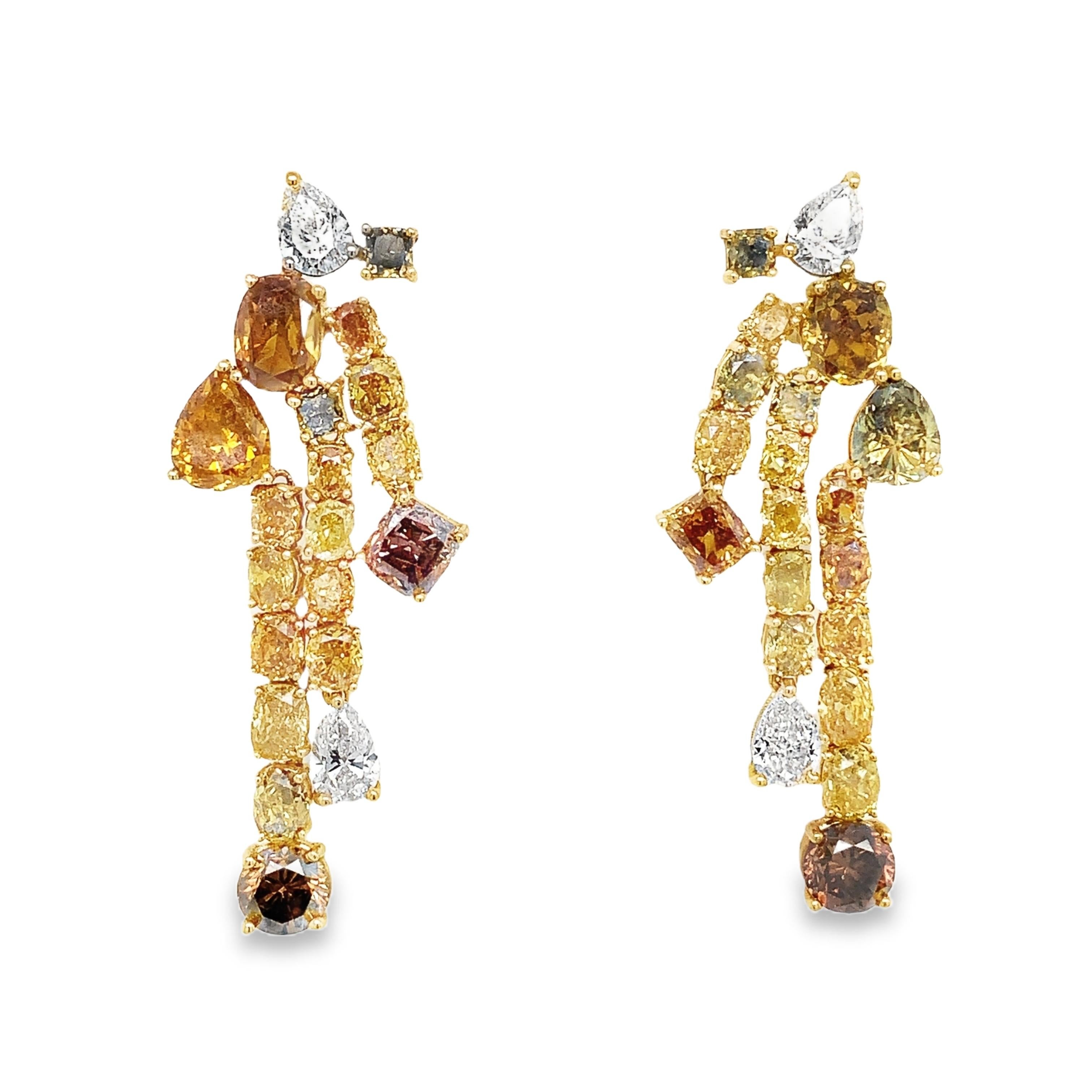 Women's Ruchi New York Fancy Diamond Earrings For Sale