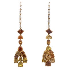 Pendientes de diamantes fantasía