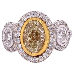RUCHI Fancy Yellow and White Diamond Two-Tone Gold Solitaire Ring