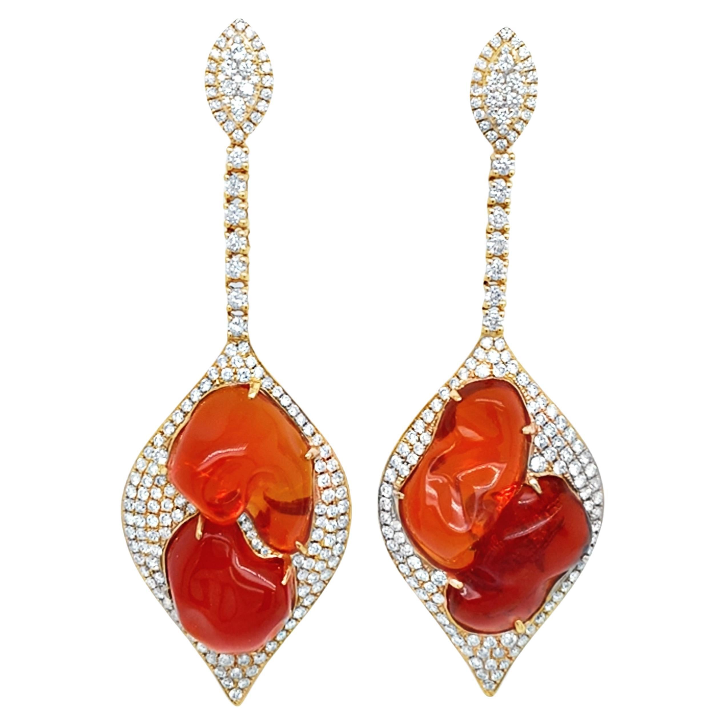 Ruchi New York Fire Opal Diamond Earrings