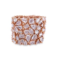 RUCHI Rose-Cut Diamond Flexible Rose Gold Wide Ring