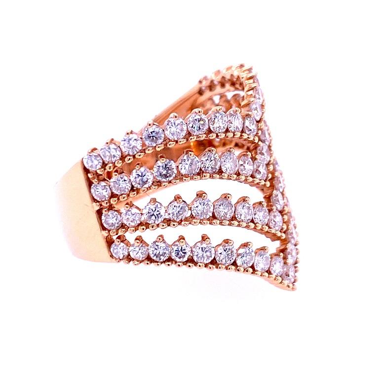 18K Rose Gold
Diamonds: 1.70ct total weight.
All diamonds are G-H/SI stones.