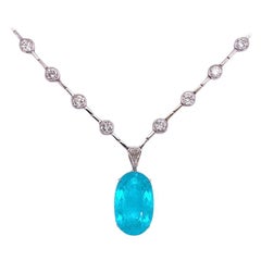 Ruchi New York GIA Certified Paraiba Tourmaline and Diamond Necklace