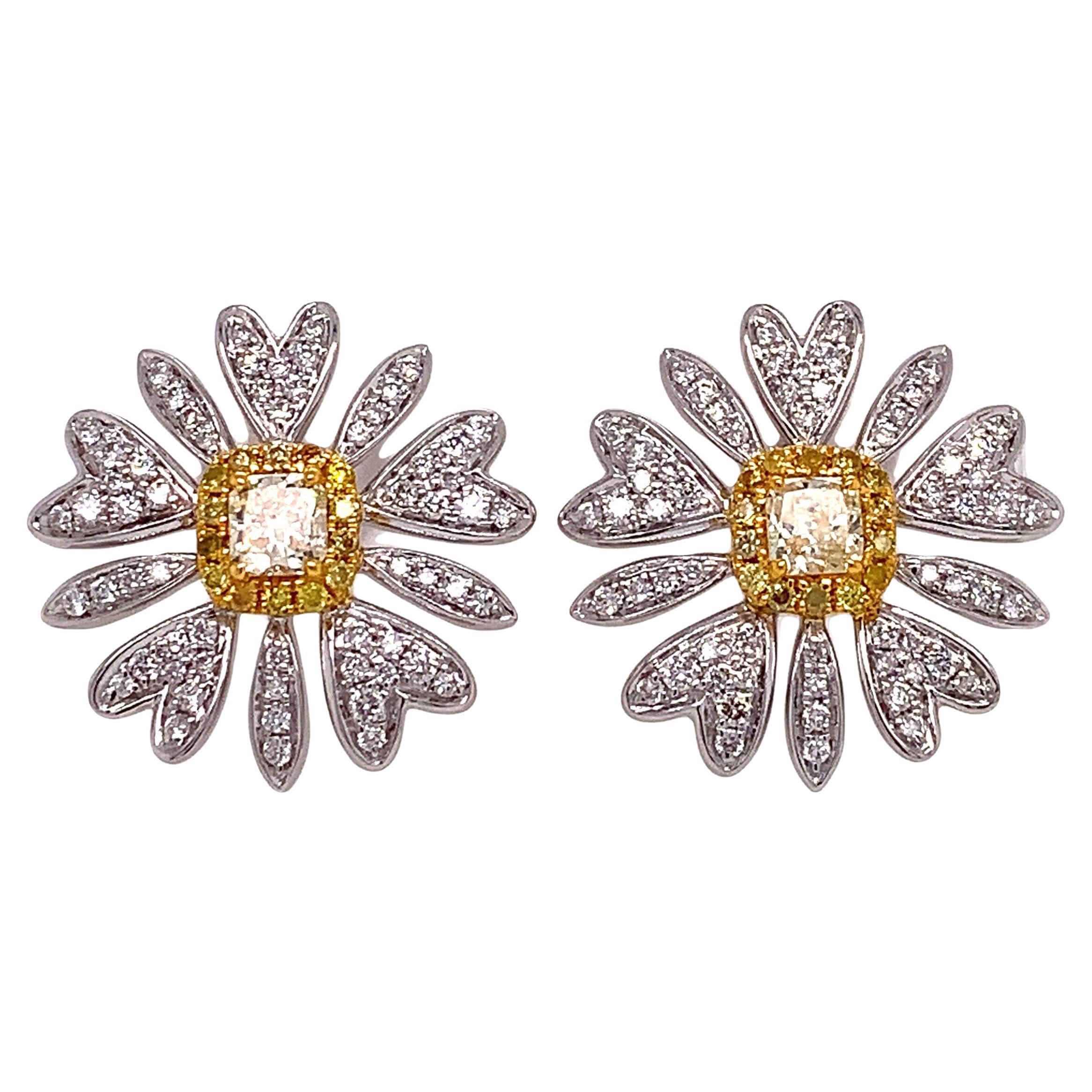 Ruchi New York Heart and Arrow Diamond Stud Earrings For Sale