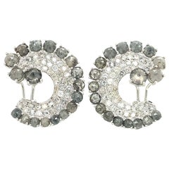 Ruchi New York Icy Diamond C-Shape Clip-On Earrings