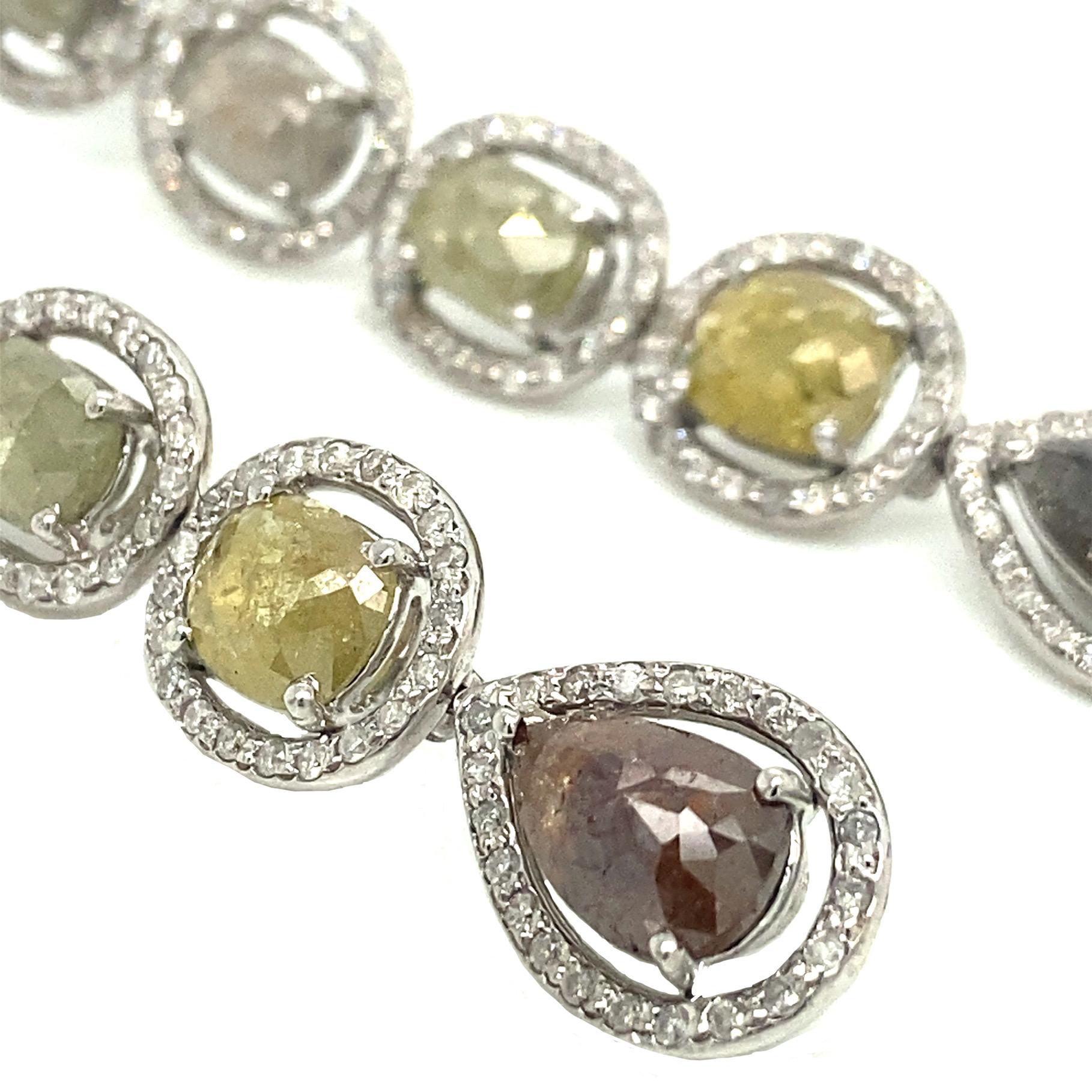Contemporary RUCHI Gradient Icy Diamonds & Pavé Diamonds Linear Dangle Post Earrings For Sale