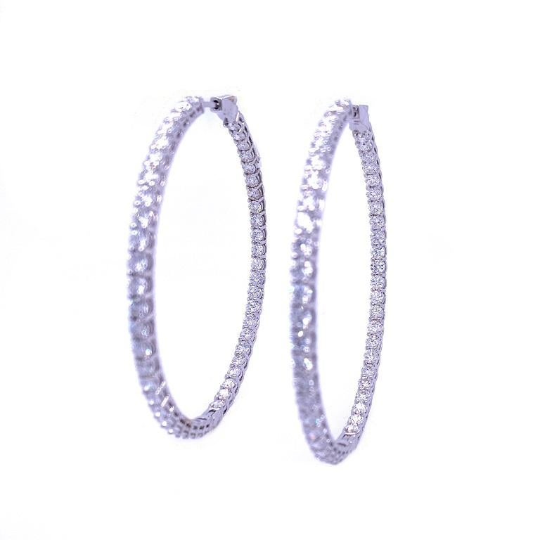 Contemporary Ruchi New York In and Out Diamond Hoop Earrings