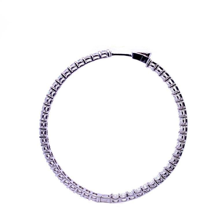 Round Cut Ruchi New York In and Out Diamond Hoop Earrings