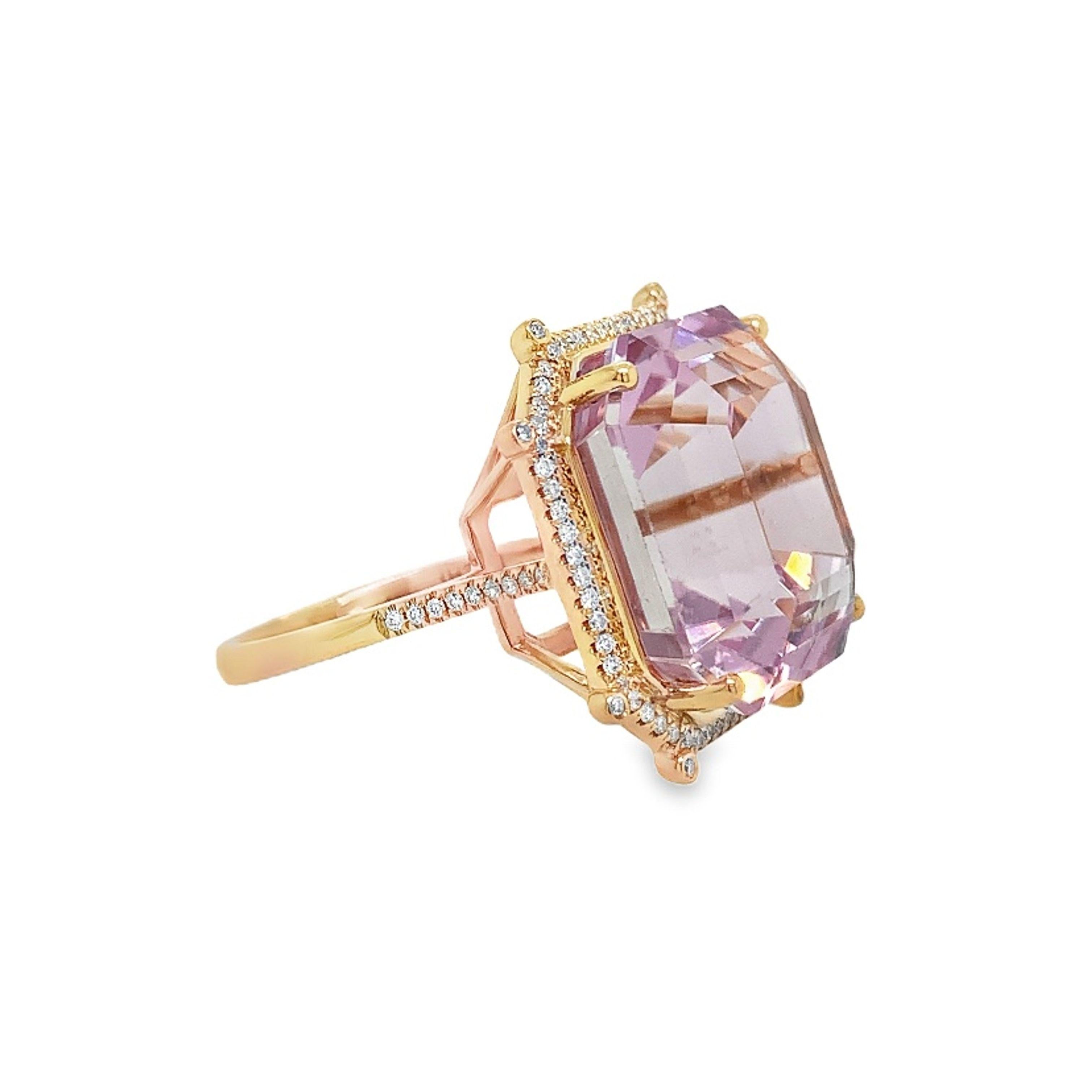 Ruchi New York Kunzite and Diamond Ring For Sale 3
