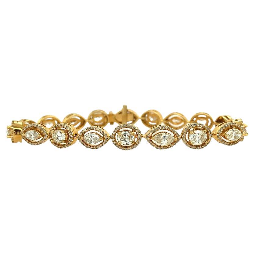 RUCHI Mixed-Shape Diamond Yellow Gold Bracelet For Sale