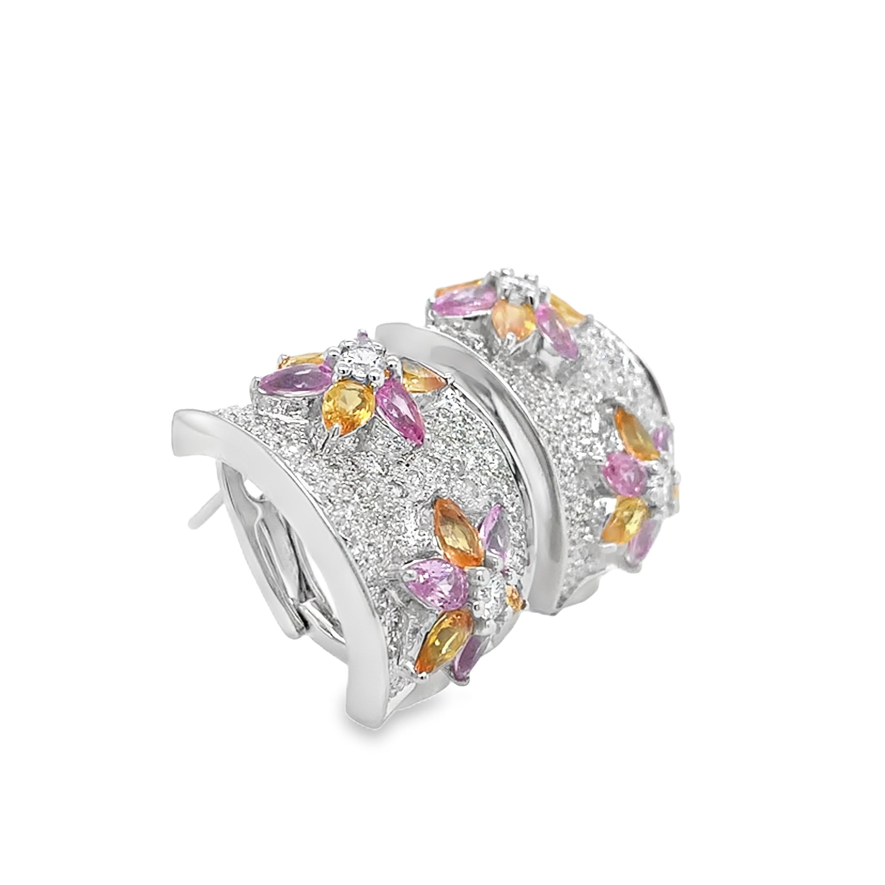 Women's Ruchi New York Mulit Sapphire and Diamond Earrings For Sale