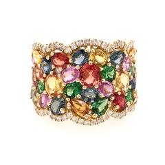 Ruchi New York Multi-Color Sapphire and Diamond Ring