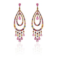 Ruchi New York Multi-Color Sapphire Chandelier Earrings