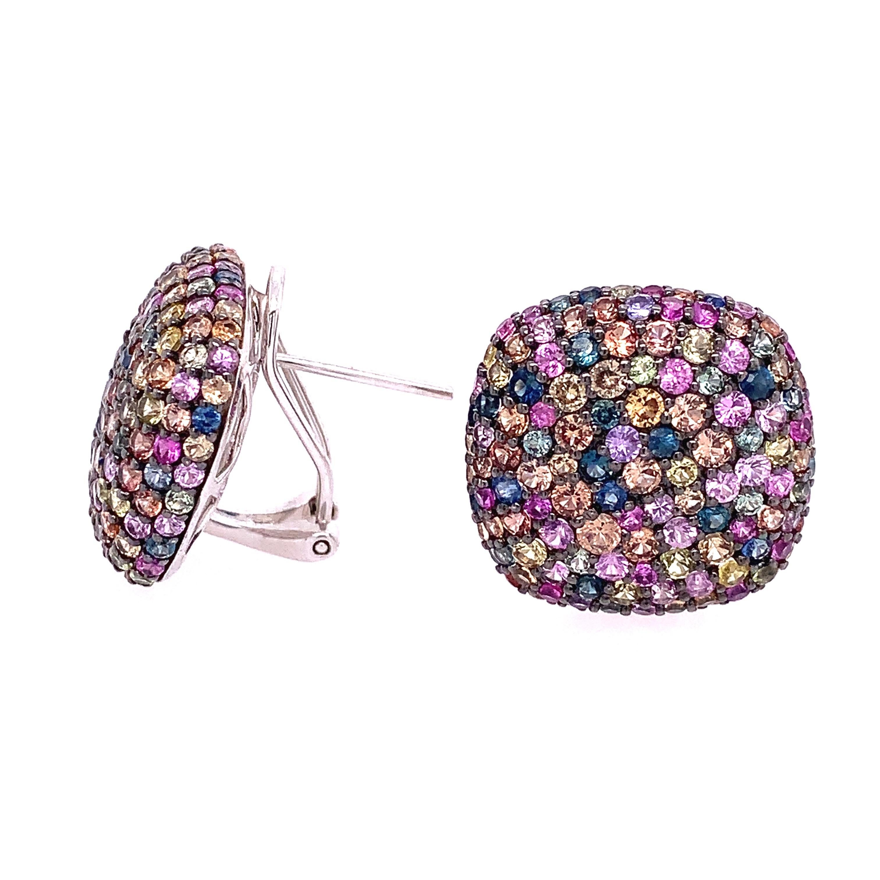 multicolor sapphire earrings
