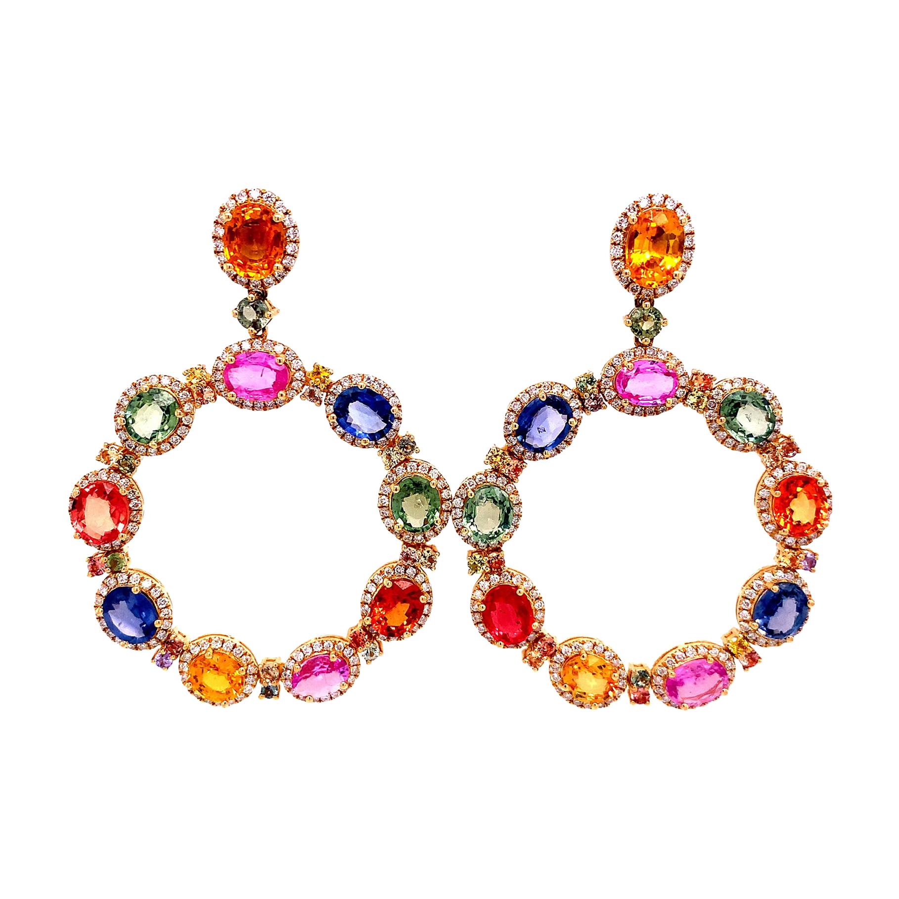 Multi Sapphire Earrings