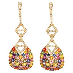 Ruchi New York Multi Sapphire and Diamond Earrings