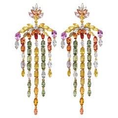 Ruchi New York Multi Sapphire and Diamond Earrings