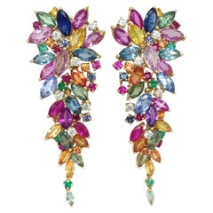 Ruchi New York Multi Sapphire and Diamond Earrings