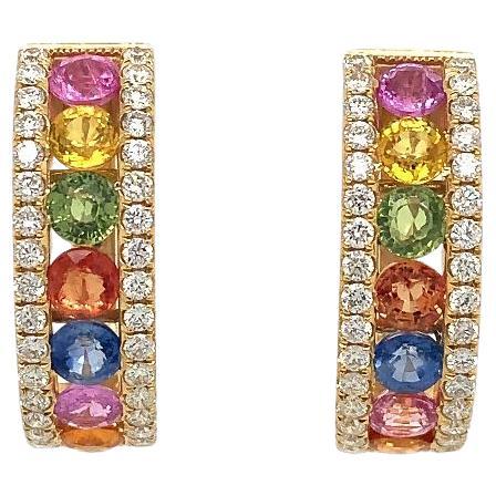 Ruchi New York Multi-Colored Sapphire and Diamond Earrings For Sale at ...