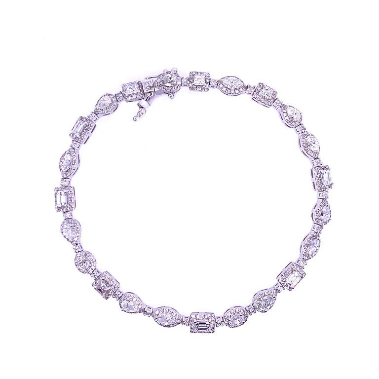 multi shape diamond tennis bracelet