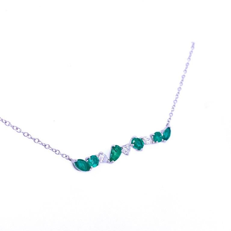 emerald bar necklace