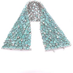 Ruchi New York Multi Shape Paraiba Tourmaline and Diamond Statement Bracelet
