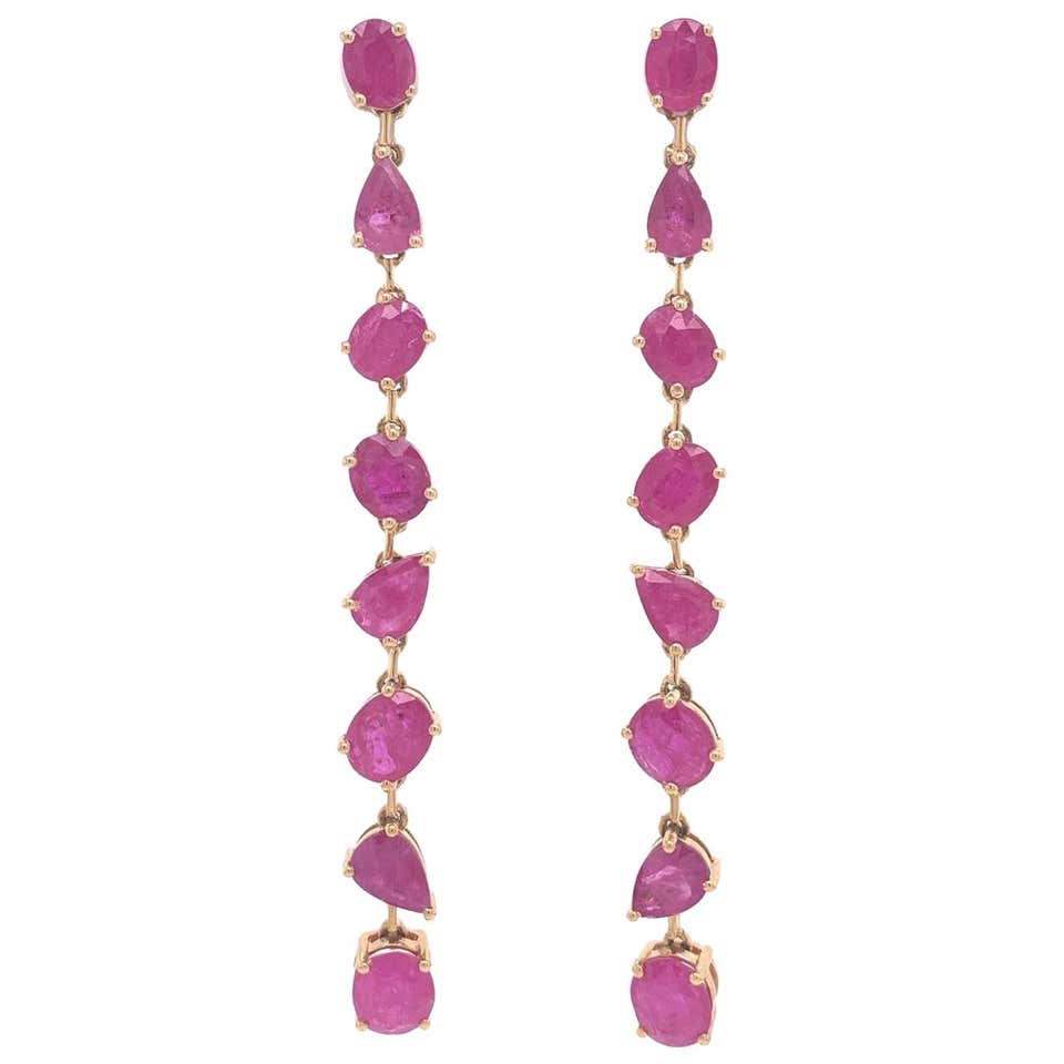 Lucea New York Ruby Drop Earrings For Sale at 1stDibs
