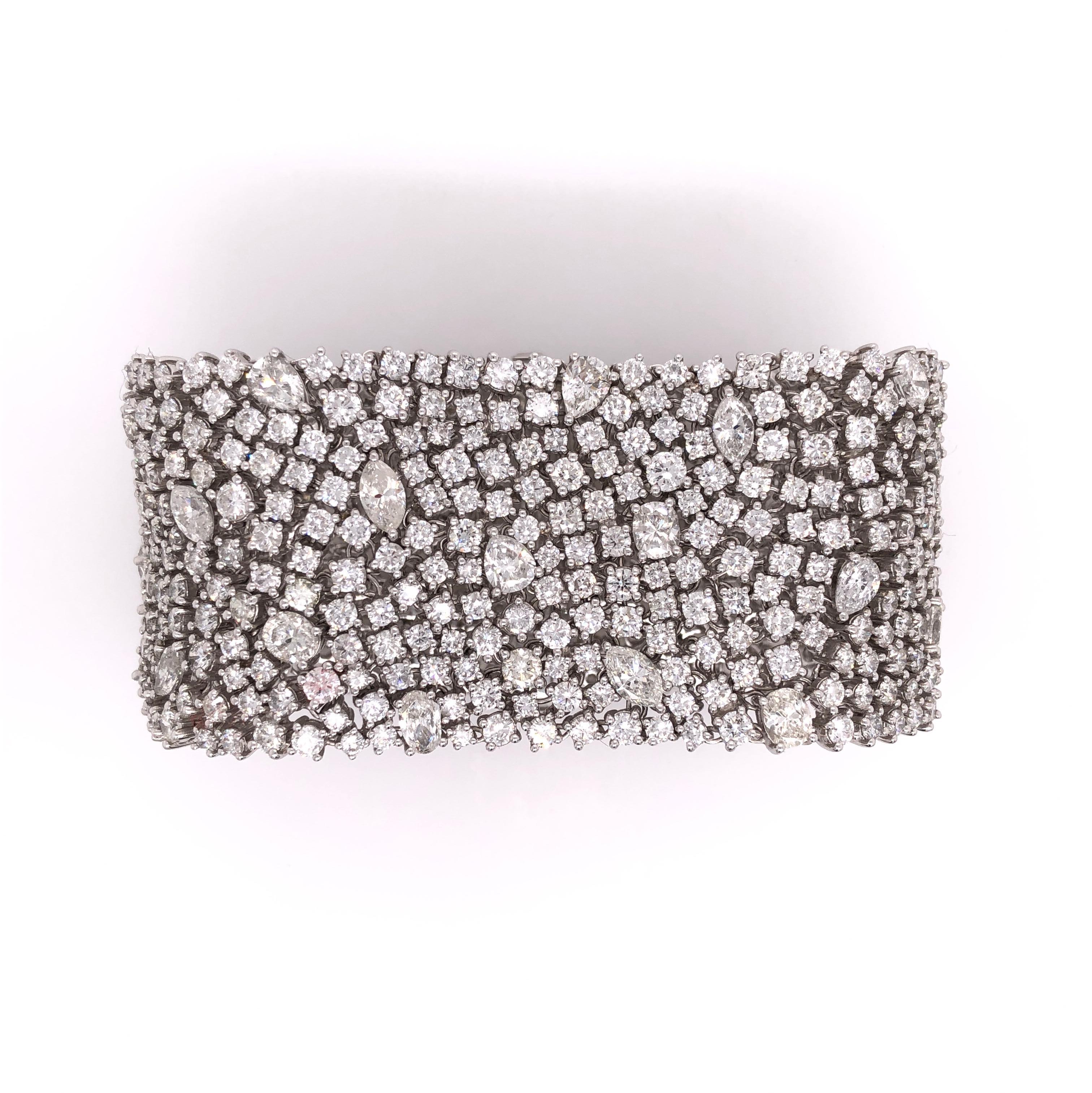 Ruchi New York Multi Shaped Diamond Mesh Style Bracelet For Sale at 1stDibs