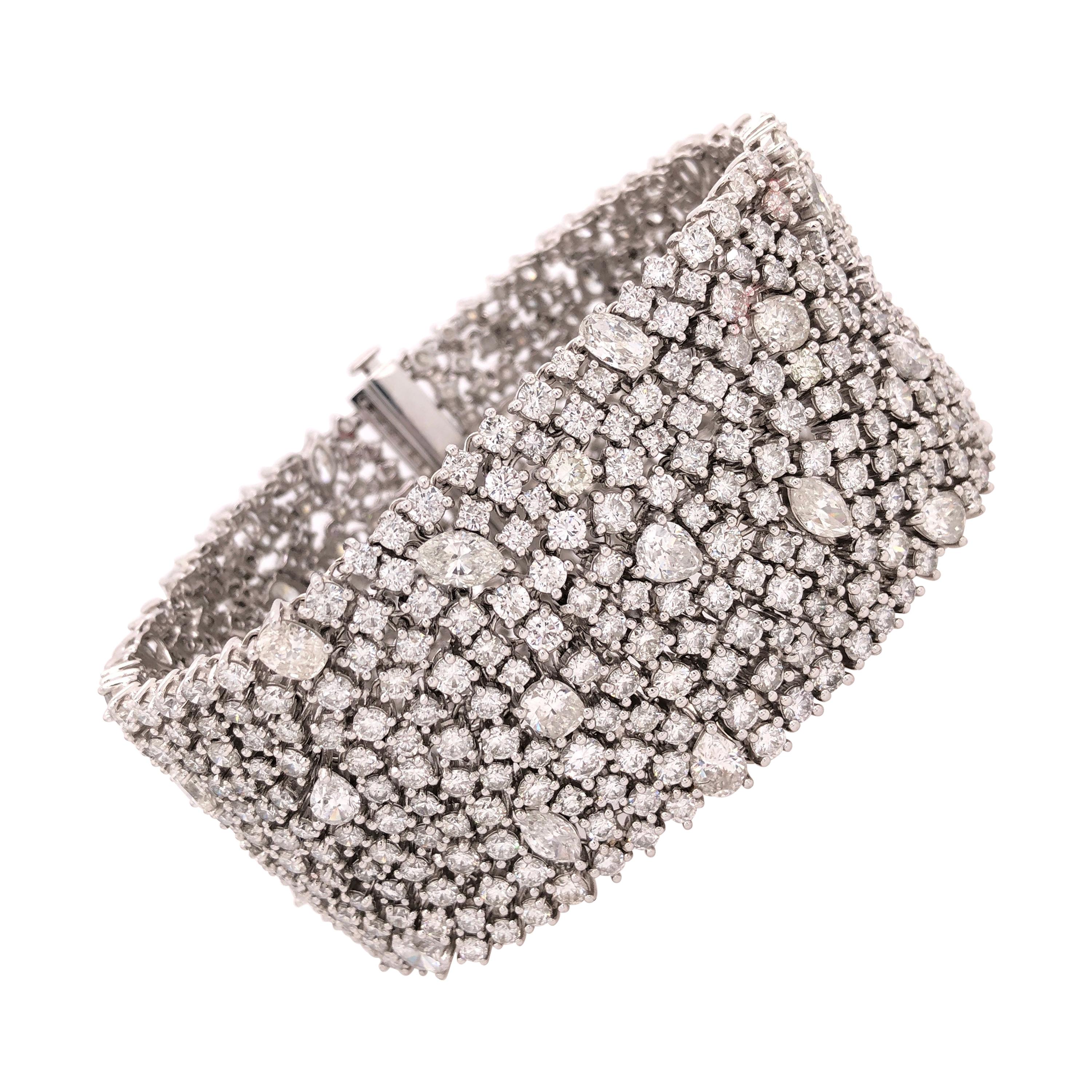 Ruchi New York Multi Shaped Diamond Mesh Style Bracelet