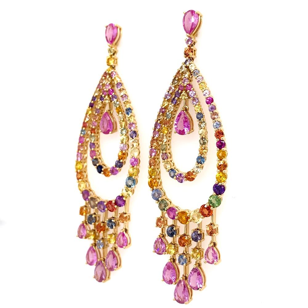multicolor chandelier earrings