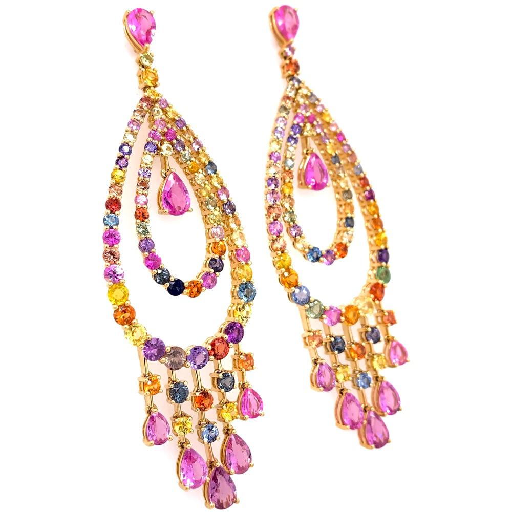 colorful chandelier earrings