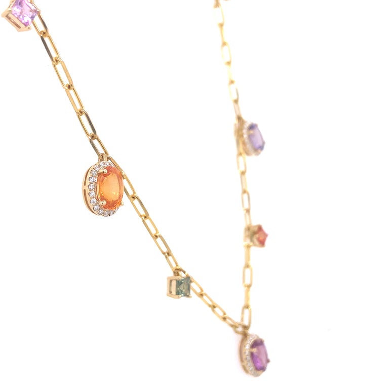 Ruchi New York Multicolored Sapphire Necklace For Sale at 1stDibs