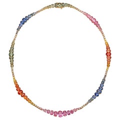 Ruchi New York Collier arc-en-ciel de saphirs multicolores