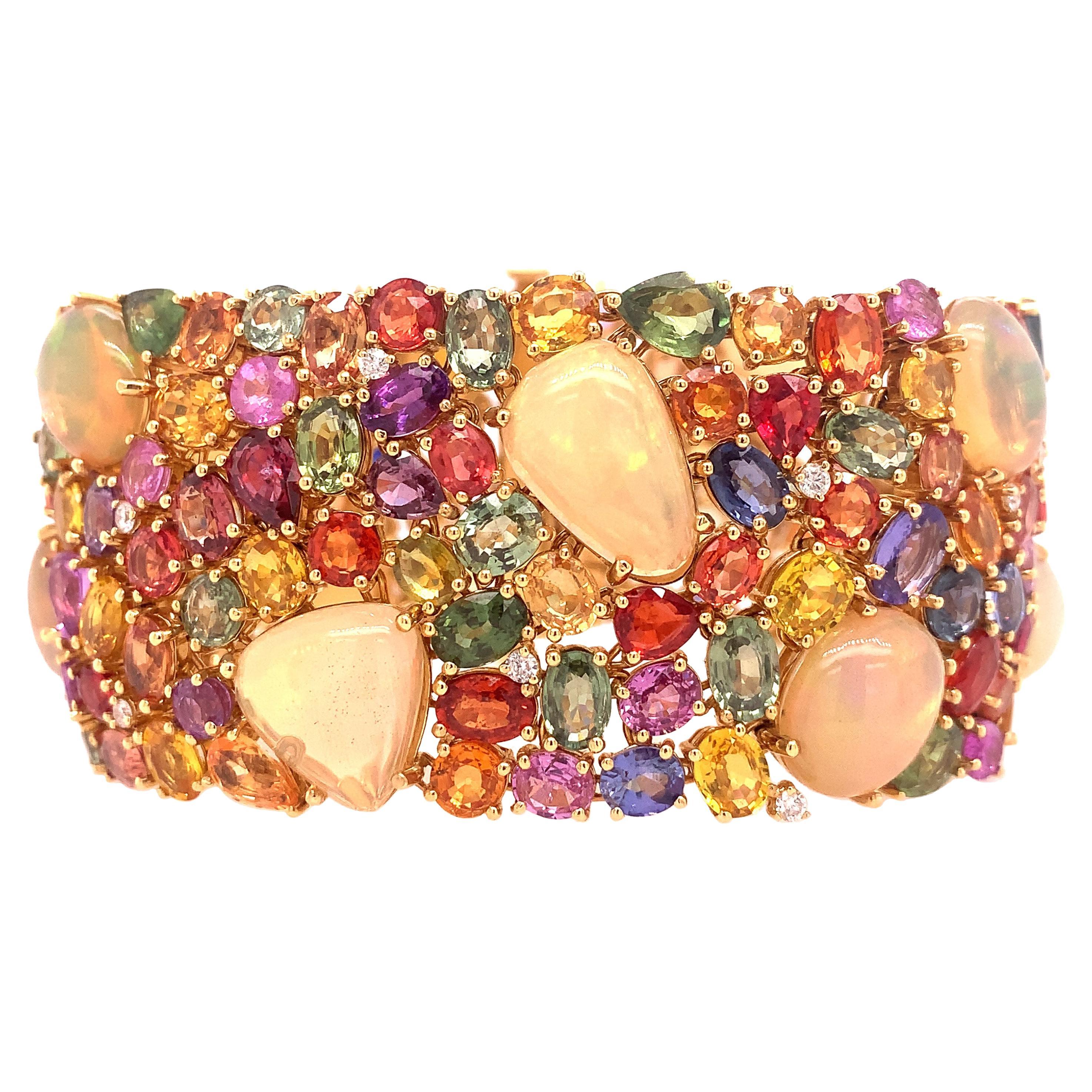 Ruchi New York Fancy Diamond Statement Bracelet For Sale at 1stDibs