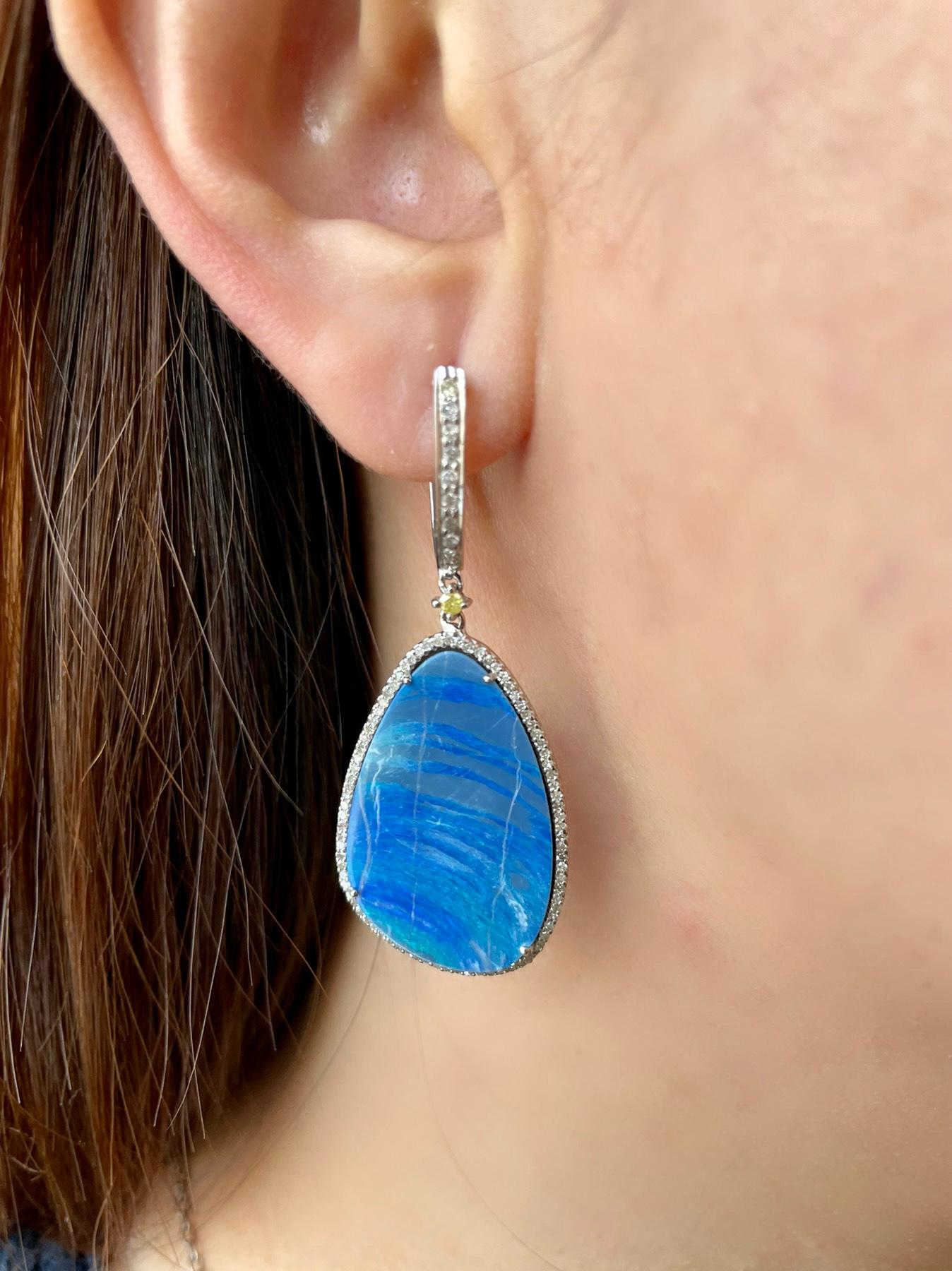 Women's Ruchi New York Opal & Diamond Earrings For Sale
