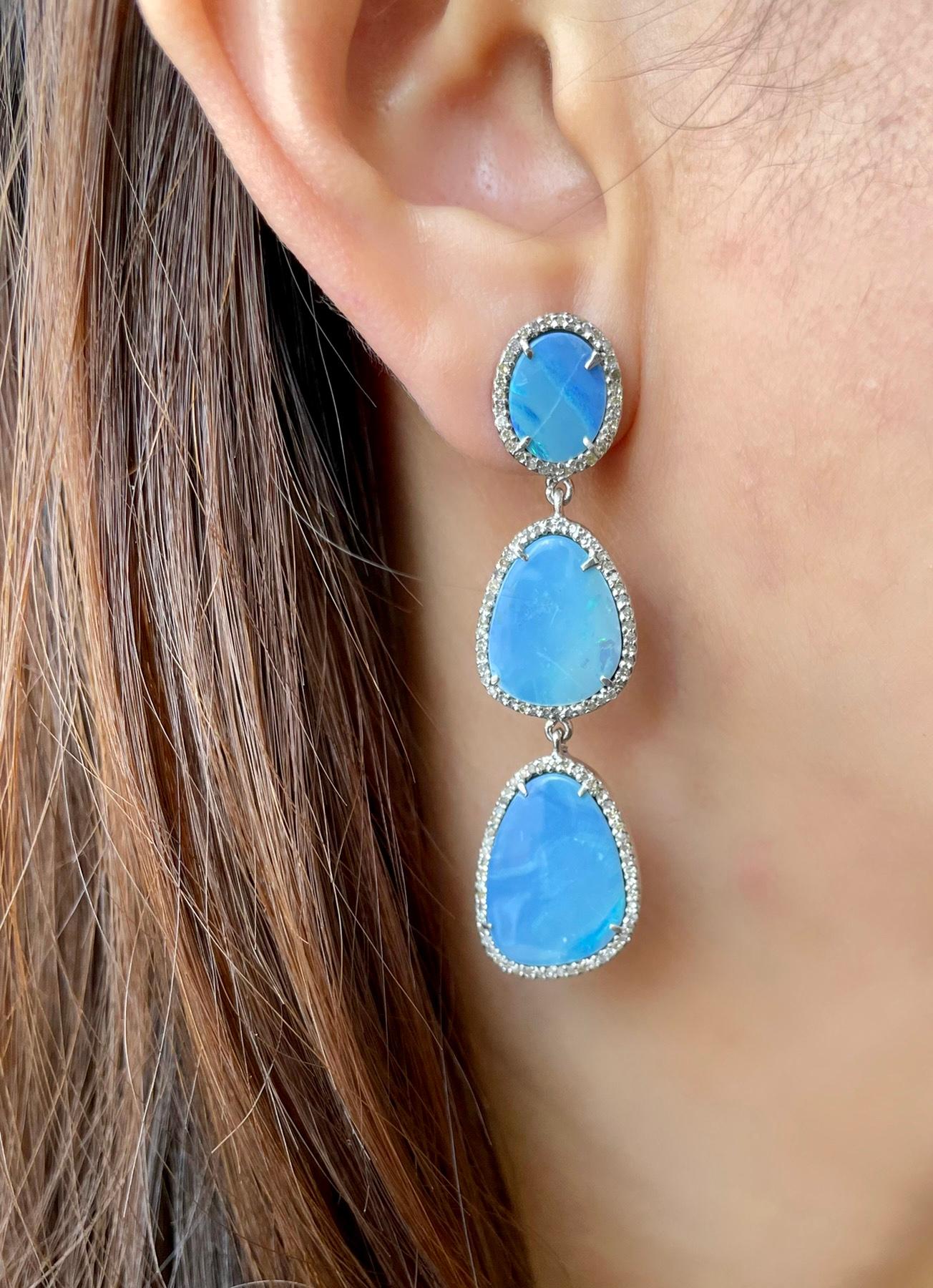 Women's Ruchi New York Opal & Diamond Earrings