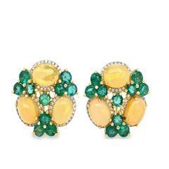 Ruchi New York Opal, Emerald and Diamond Earrings