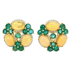 Ruchi New York Opal, Emerald and Diamond Earrings