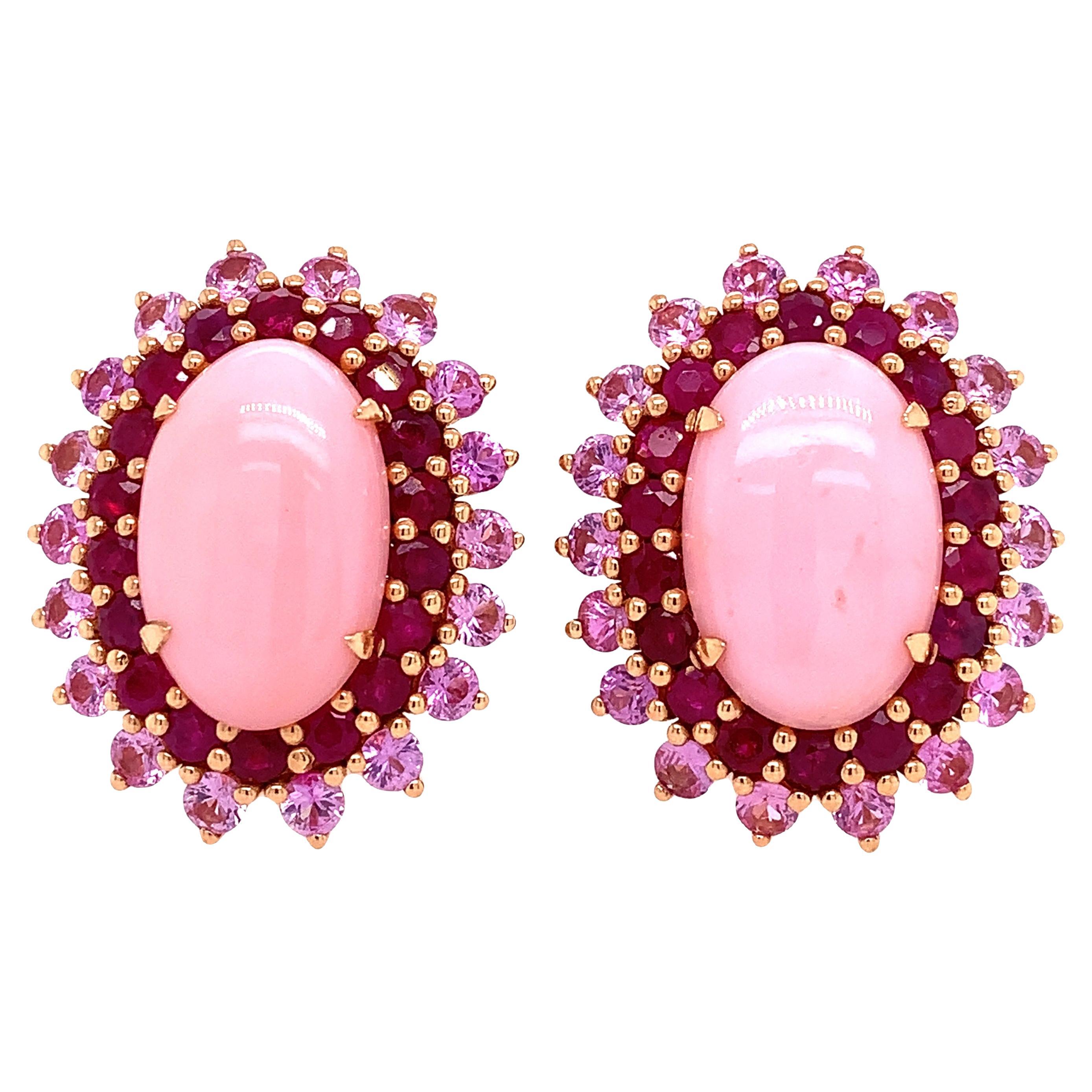 Ruchi New York Opal, Ruby & Pink Sapphire Earring