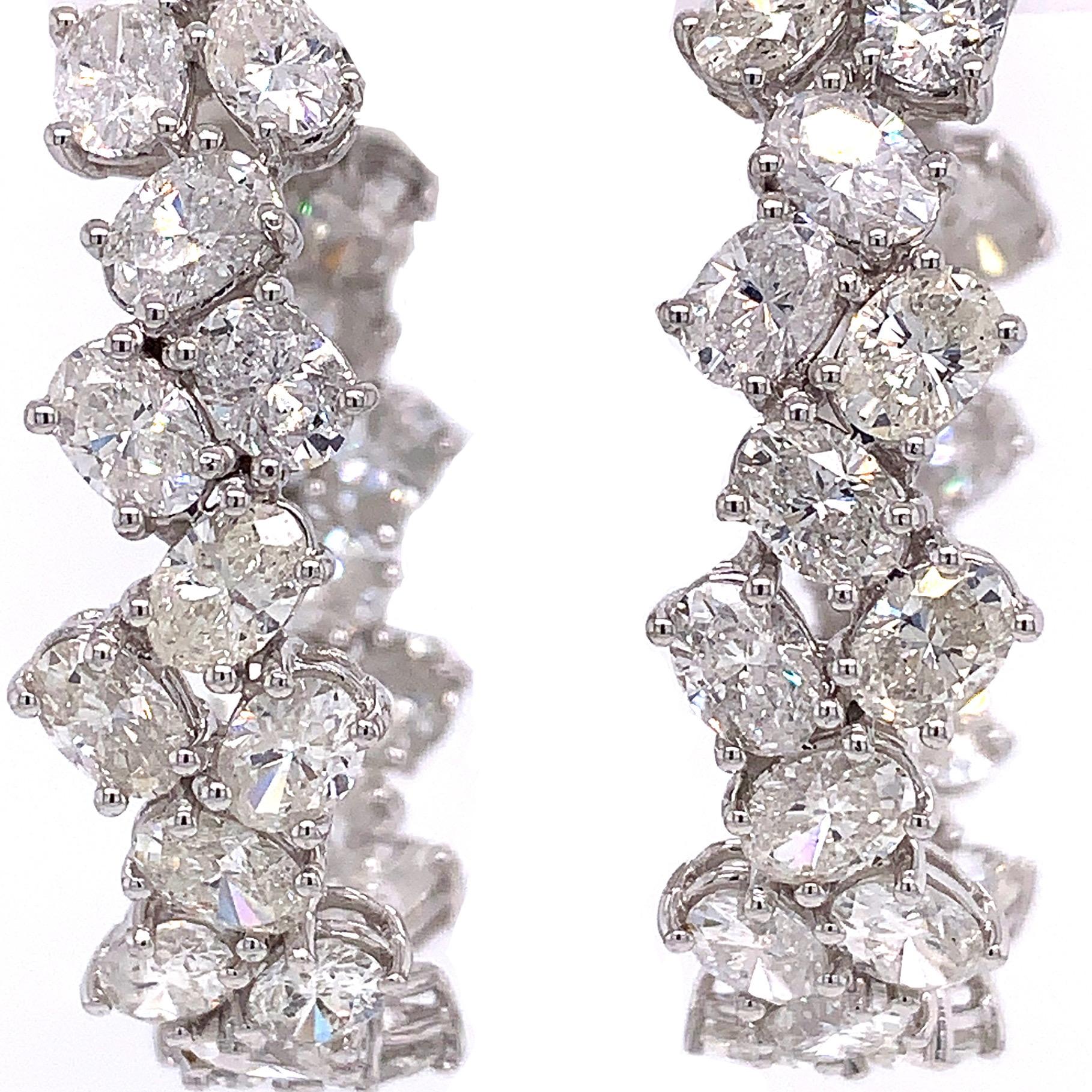 Contemporary Ruchi New York Oval Diamond Hoop Earrings