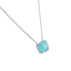 RUCHI Paraiba Tourmaline White Gold Prong-Set Solitaire Necklace