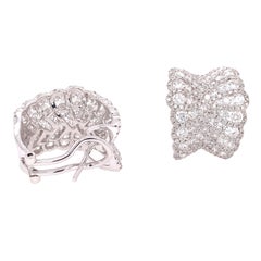 Ruchi New York 18K White Gold Clip-On Earrings with 5.36ct Diamonds