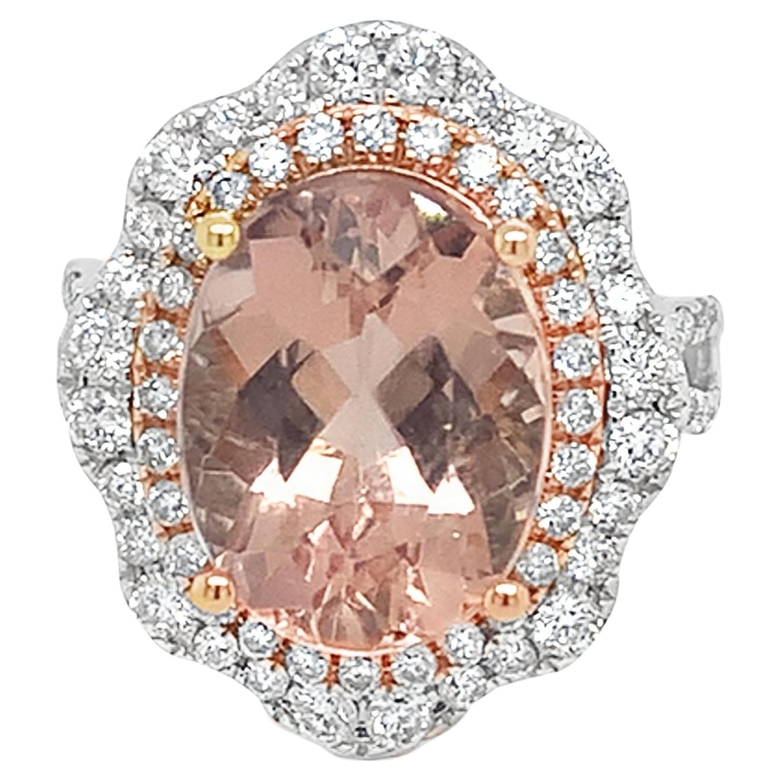 Ruchi New York Pink Morganite and Diamond Ring